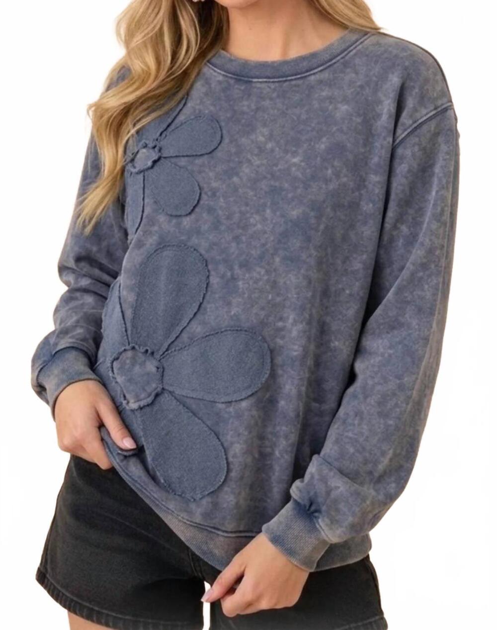 NEW HEIMISH USA soft knit pullover sweatshirt in denim